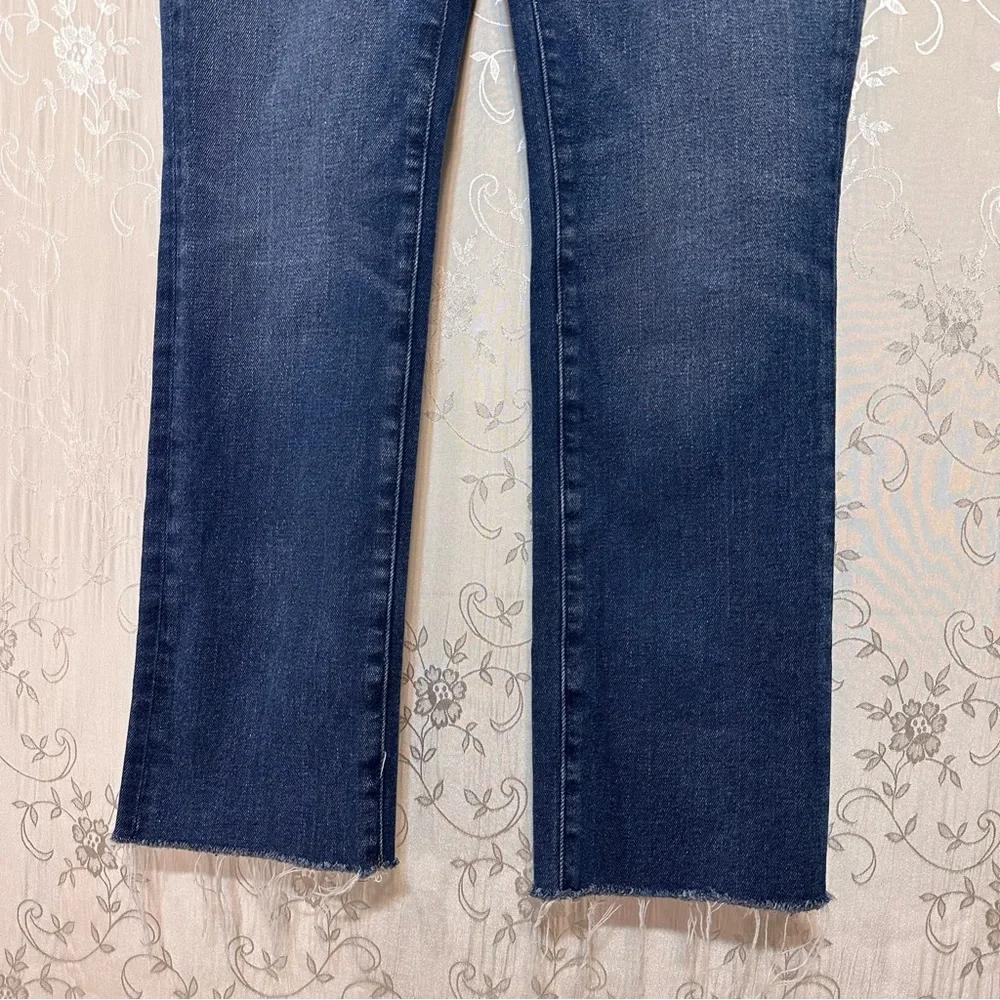 Good American Raw Hem Straight Leg Blue Jeans Size 4/27 NWT - Picture 6 of 9